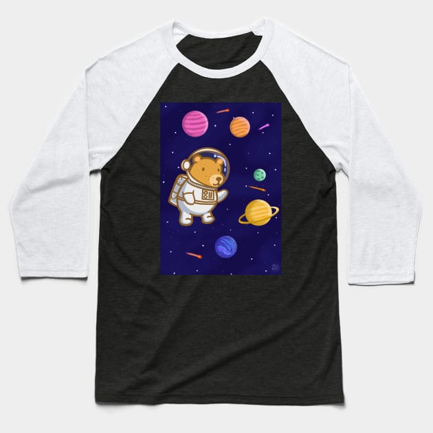 Maurice The Bear - Astronaut Baseball T-Shirt by KatiaMart